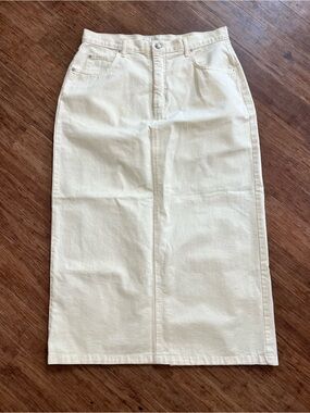 VTG French Dressing Butter Yellow Maxi Skirt | Sz 16 | Made in Canada